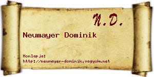 Neumayer Dominik névjegykártya
